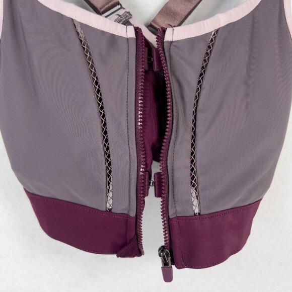 Fabletics Zoe High Support Impact Zip Front Sports Crossback Purple Small - Picture 3 of 4